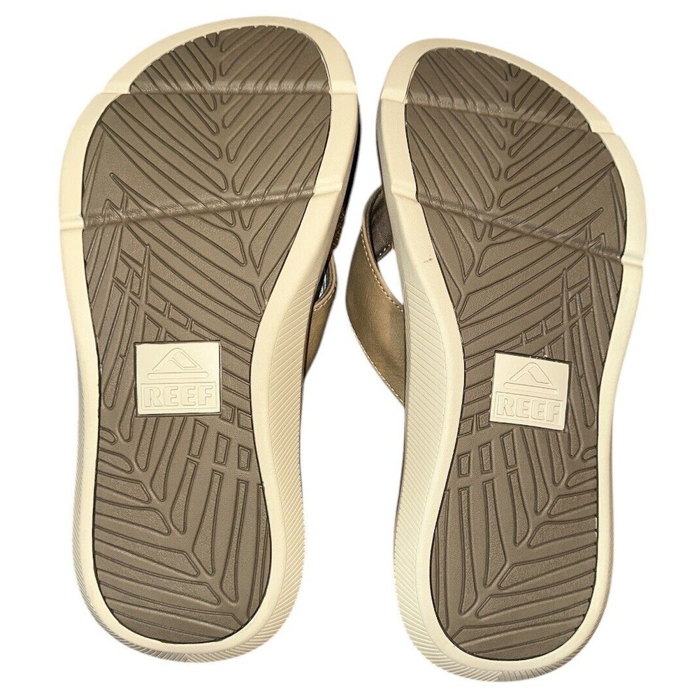 Size 10 Men's Reef Santa Ana Flip Flop Beach Sandals Tan Sand New - Picture 3 of 7